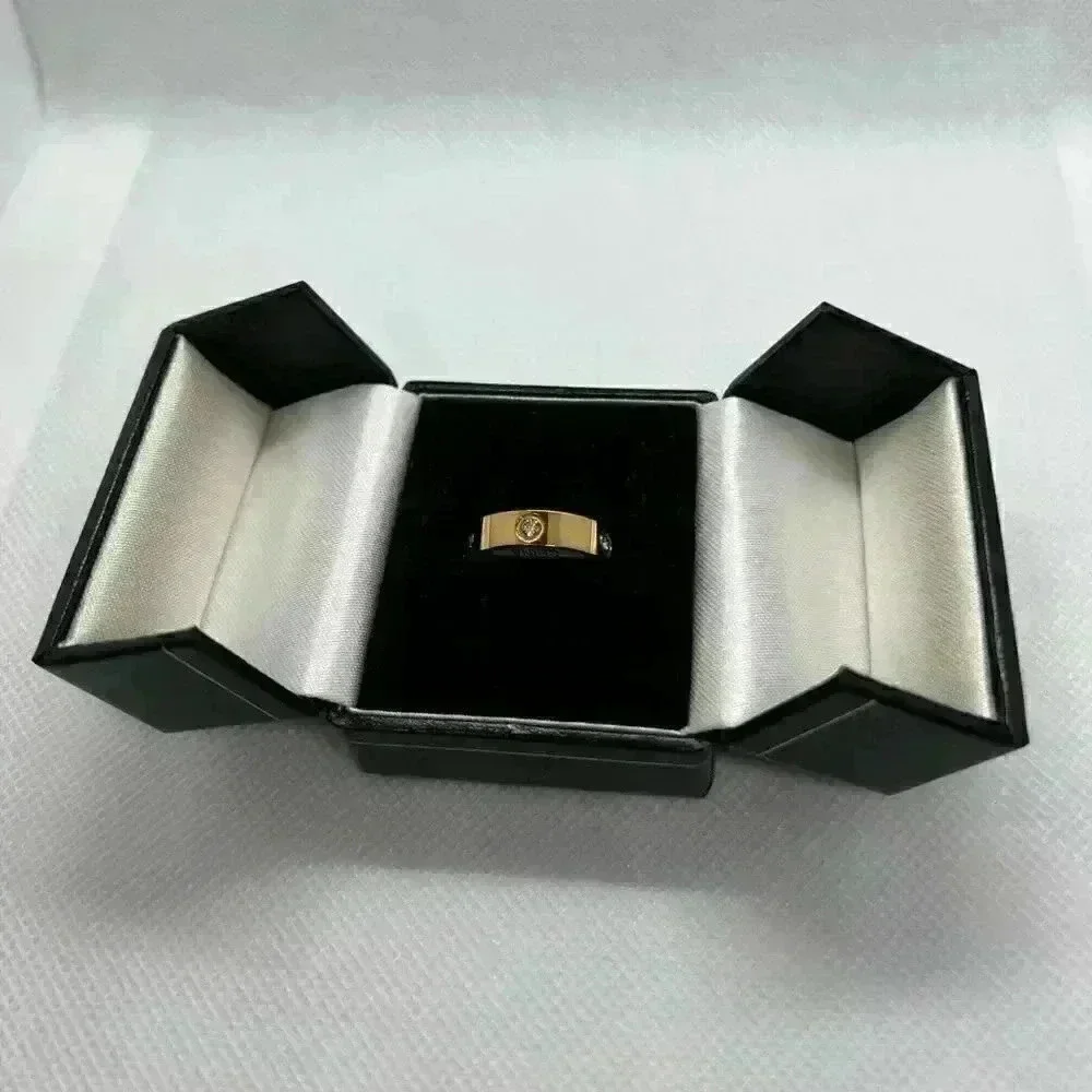 Gold stainless steel Diamond band